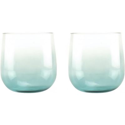 Yankee Candle 2PC Savoy Ombre Blue Glass Candle Jar Holder 