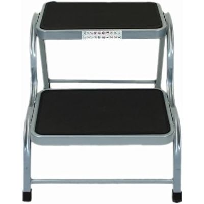 2 Step Stool Metal Anti Slip Rubber Mat Stool