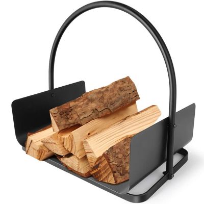 Kingsman Log & Firewood Cradle - Black Power Coated Steel Fireside Furniture