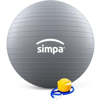 Grey Exercise Gym Fitness Yoga Ball with Pump