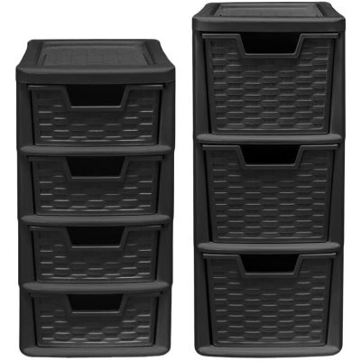 Small Rattan Tower Units Duo Set