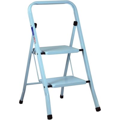 2 Step Ladder Extra Wide Step Safety Non Slip Mat Heavy Duty Steel