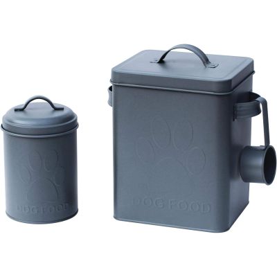 Dog Food Storage Set featuring Embossed Paw Print Design