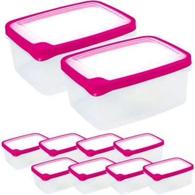 Air Tight Seal Food Storage Box with Pink Lid