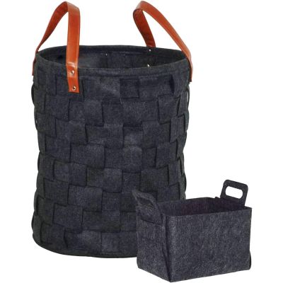 Woven Fabric Laundry Basket Hamper Storage Bin