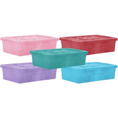Assorted Colour 32L Underbed Storage Box Set