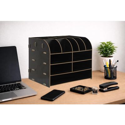 Oxbridge Grain Effect Large Capacity Desktop Organiser