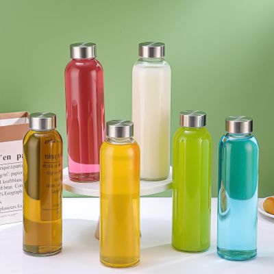 Reusable Leakproof Glass Bottles With Stainless Steel Lids