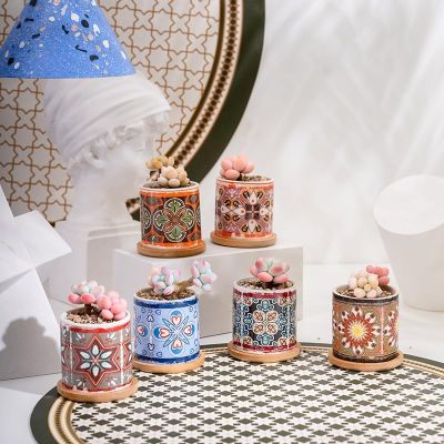 Decorative Mixed Pattern Ceramic Plant Pots