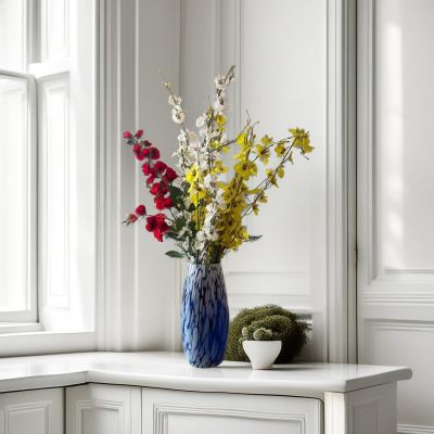 Decorative Coloured Molten Glass Centerpiece Flower Vase