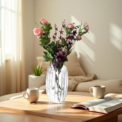 Tabletop Centrepiece Vintage Clear Glass Floral Arrangement