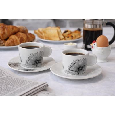 Porcelain Coffee Cup 150ml & Saucer Set