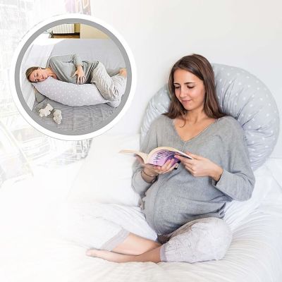 Pregnancy Pillow with Grey Heart Design Cover