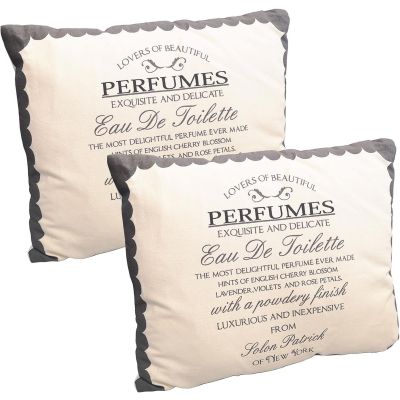 Vintage Inspired Shabby Chic Perfume Quote Pillow Cushion Set