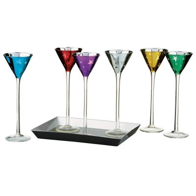 Simpa Shooting Stars Multi-Coloured Decorative Party Glasses