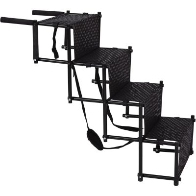 Foldaway Portable Lightweight Metal Frame 4 Step Dog Stairs Ramp