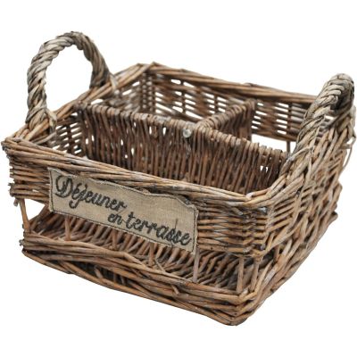 Rustic 'Dejeuner en Terrasse' Flatware Cutlery Storage Baskets