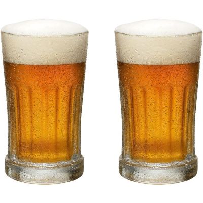 Traditional Clear Chunky Glass Beer Stein