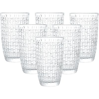 Embossed Rattan Pattern Drinking Glasses