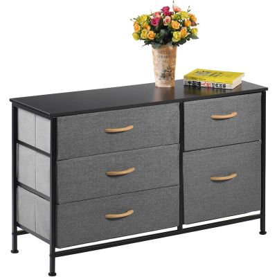 Single Fabric Storage Tower with 5 Drawers