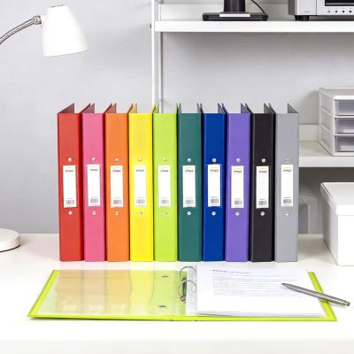 4 Ring Binder Folder Set Assorted Colours