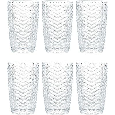 Chevron Arrow Highball Drinking Glasses
