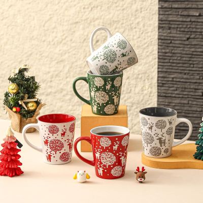 Christmas Reindeer Stoneware Mug Set