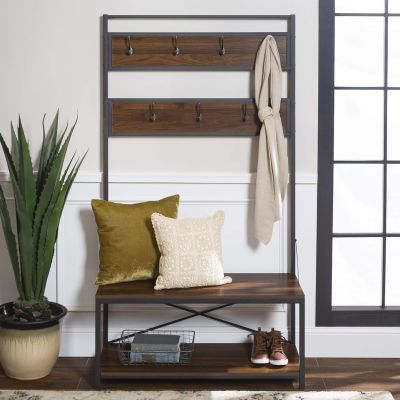 Eden Bridge Designs Hall Tree Coat Rack Shoe Bench Entryway organiser