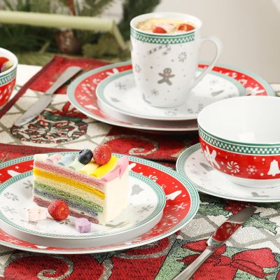 Christmas Gingerbread Men Ceramic Porcelain Dinner Set