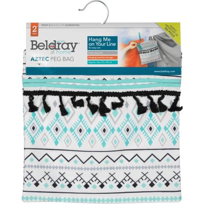 Beldray Aztec Peg Bag Clothespin Holder Pouch