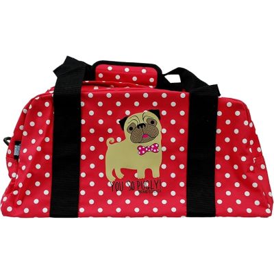 David & Goliath Pink/White Polka Dot 'You So Pugly' Holdall Bag