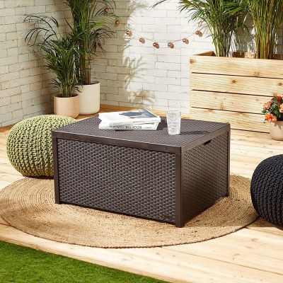 Keter Allibert Arica rattan effect Coffee Table with storage 