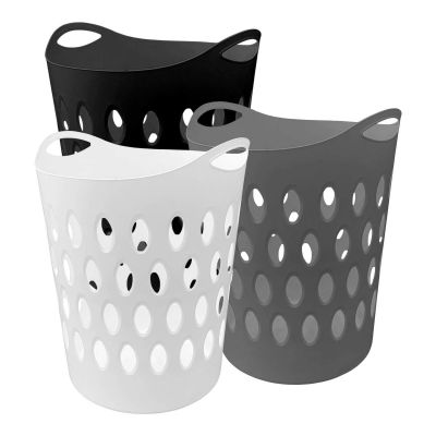 Plastic Laundry Hamper Basket with Aerate Hole Design and Side Handles