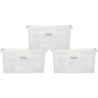 Stackable Plastic Storage Box with Clear Click Lock Closure Lid