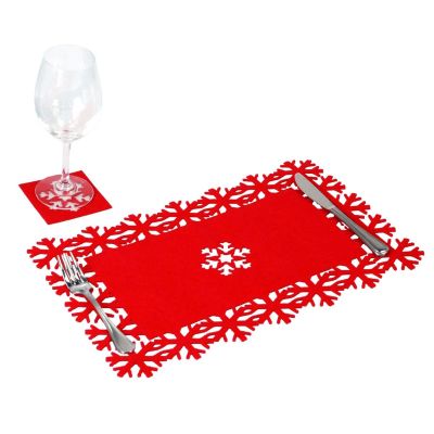 Snowflake Christmas Table Place Mat & Coaster Set