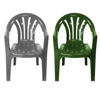 Simpa Solana Stackable Low Back Plastic Garden Chairs