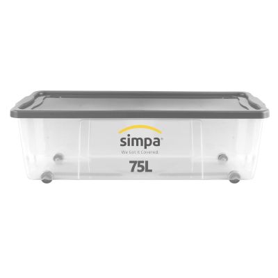 Wheeled Storage Box With Silver Lid