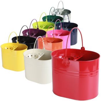 Large Metal Steel Colour Mop Bucket with Handle