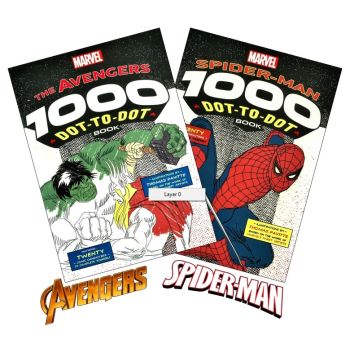 Set Of 2 Marvel & Spider Man Dot To Dot Books