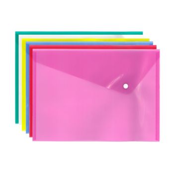 Pixel A4 Popper Wallet Folder Document - Assorted Colours