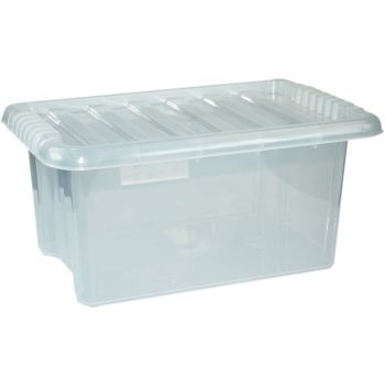 Storage Clear Box with Clear Lid Strong Stackable Container