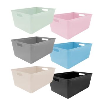 Plastic Storage Basket Studio Organiser Trays with Handles