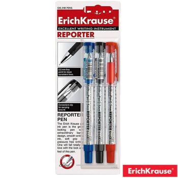 Erich Krause Reporter 3 Piece Gel Ink Pens